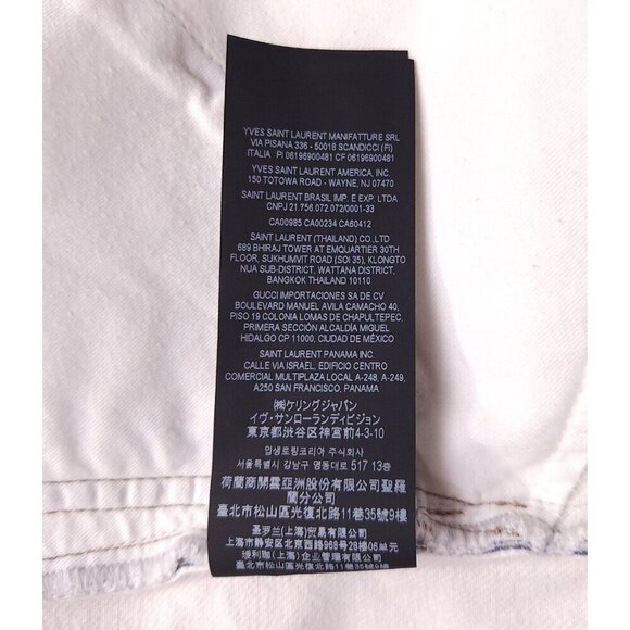Saint Laurent Paris D18 M/SL-LW Jeans 34 Mens Off White Defect New - Picture 14 of 16